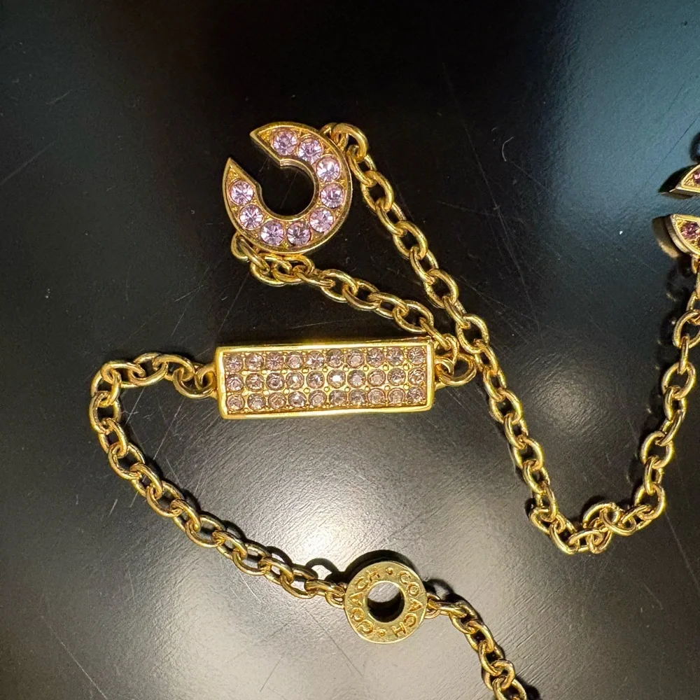 Gold and Pink Chain Necklace - Picture 4 of 14